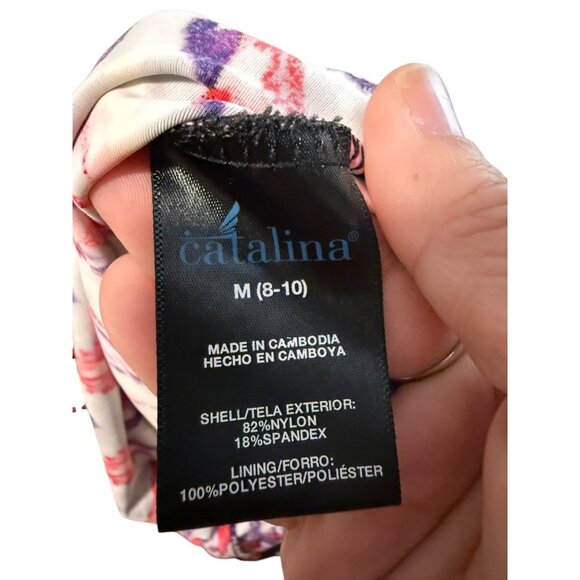 Catalina Womens Chevron Print Tankini Top M Adjustable Straps Nylon/Spandex Blen - Picture 6 of 6